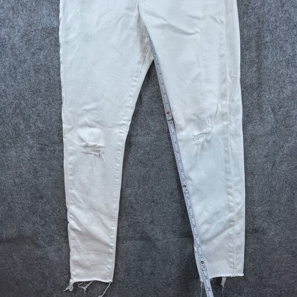 Adriano Goldschmied Jeans 28R White Farrah Skinny Ankle High Rise Lyocell - Picture 5 of 10